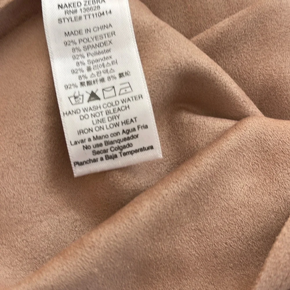 Faux Suede‎ Tan  Tank Top